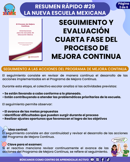 Resumen Rápido #29: SEGUIMIENTO Y EVALUACIÓN CUARTA FASE DEL PROCESO DE MEJORA CONTINUA