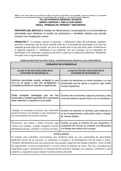 Formato de Productos para tu Taller Intensivo Sesión 2 Espacios 3 y 4 Julio 2026 editable en Word