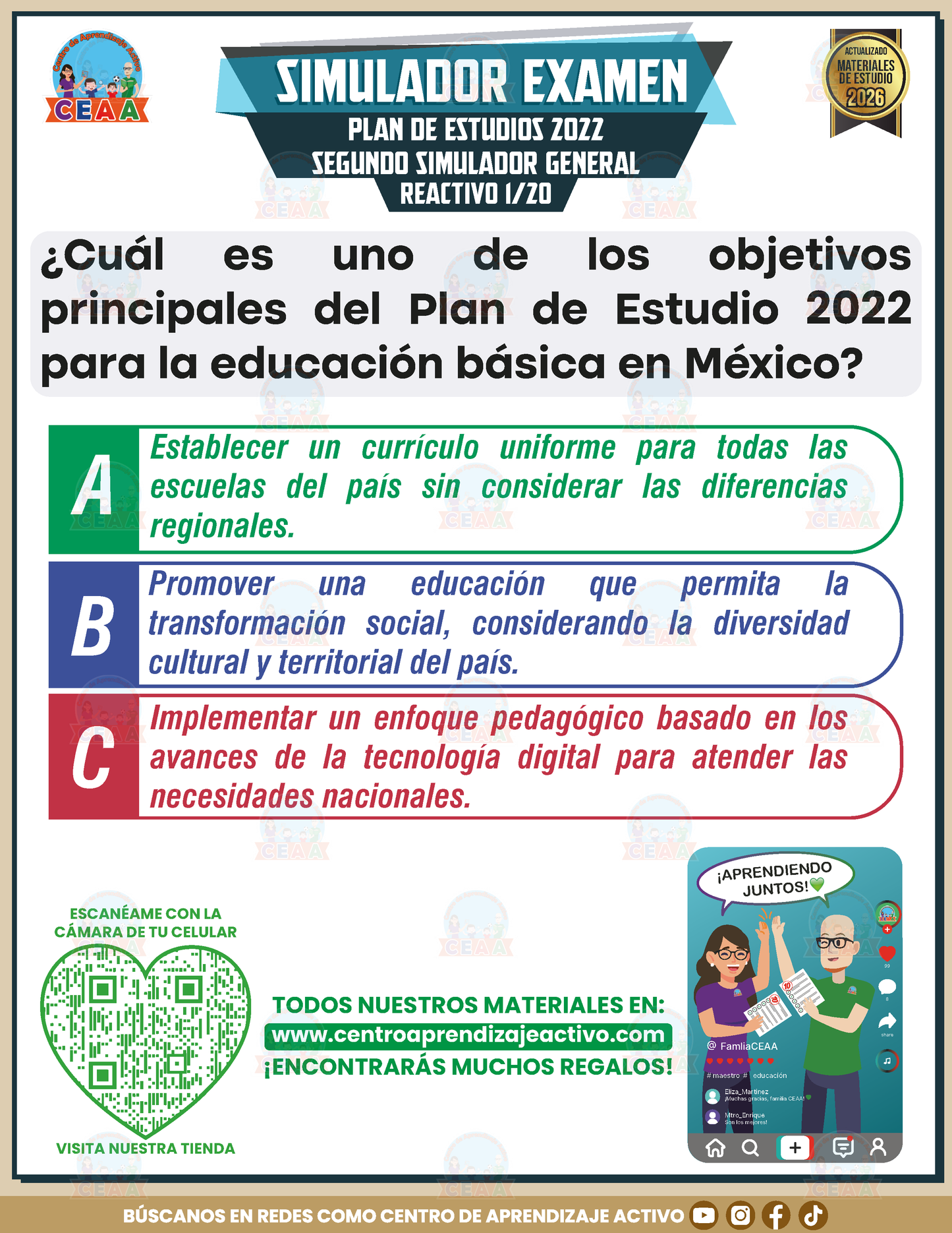 Simulador de Examen - Plan de Estudios 2022 Segundo Simulador General en PDF