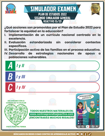 Simulador de Examen - Plan de Estudios 2022 Segundo Simulador General en PDF