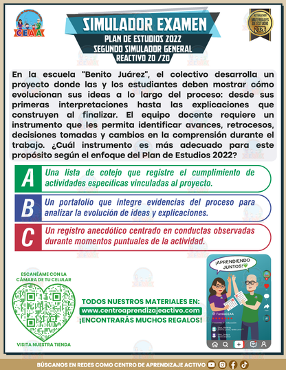 Simulador de Examen - Plan de Estudios 2022 Segundo Simulador General en PDF