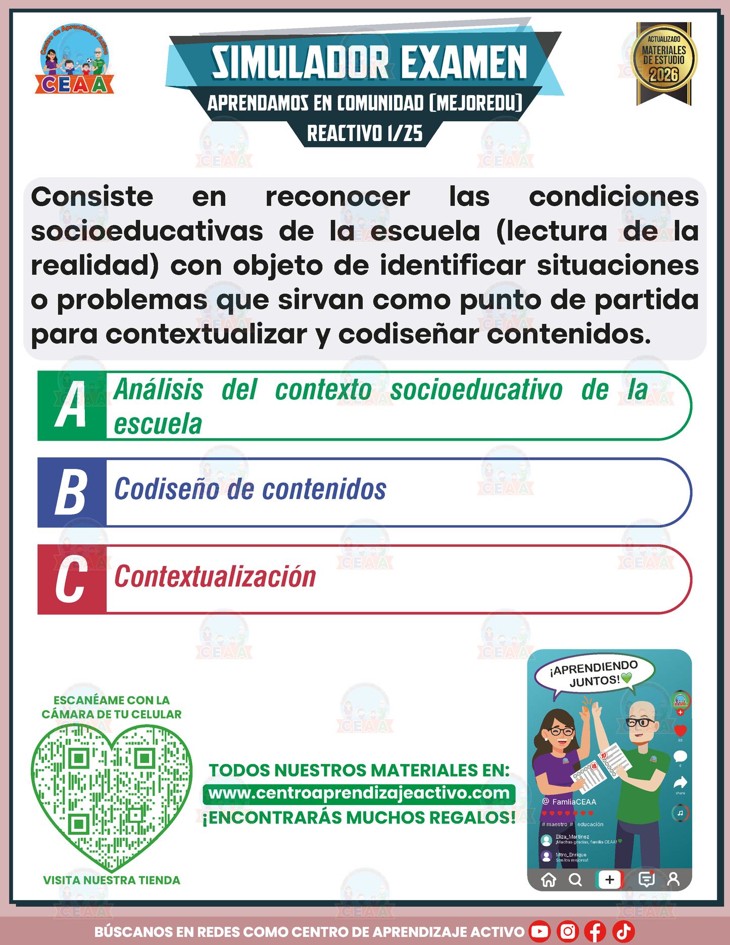 Simulador de Examen - Aprendamos en Comunidad (MEJOREDU) en PDF