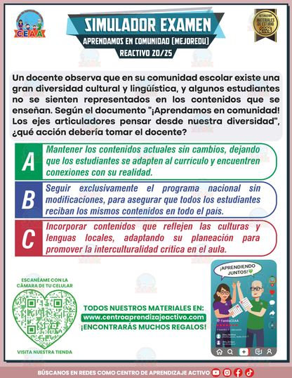 Simulador de Examen - Aprendamos en Comunidad (MEJOREDU) en PDF