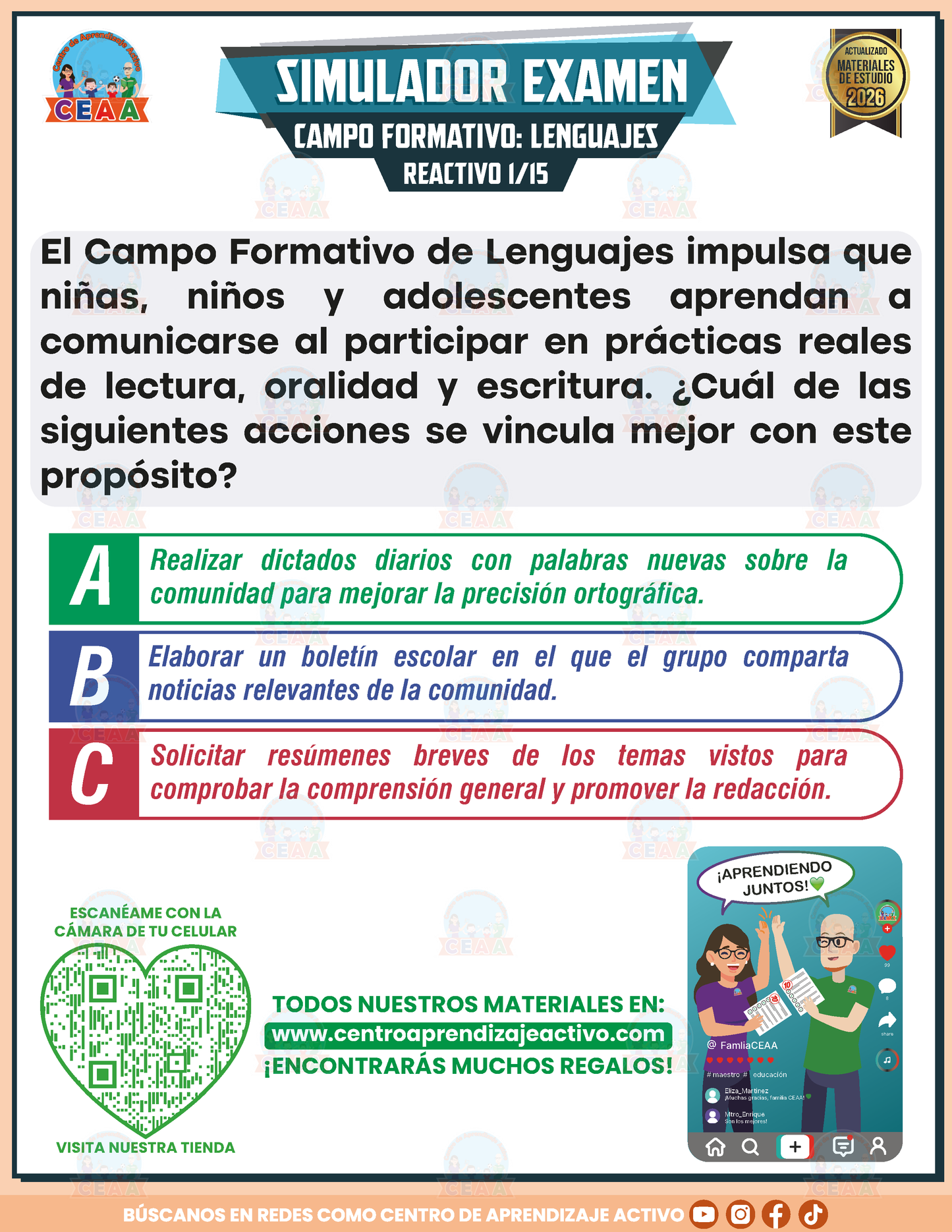 Simulador de Examen - Campo Formativo: Lenguaje en PDF