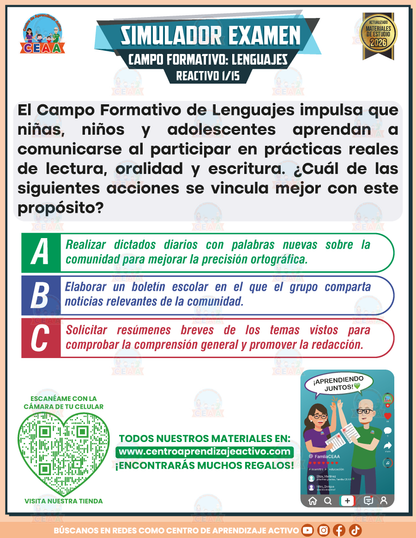 Simulador de Examen - Campo Formativo: Lenguaje en PDF