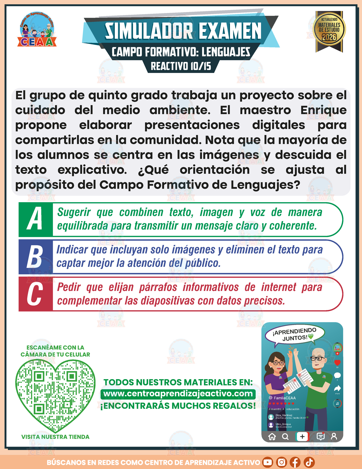 Simulador de Examen - Campo Formativo: Lenguaje en PDF