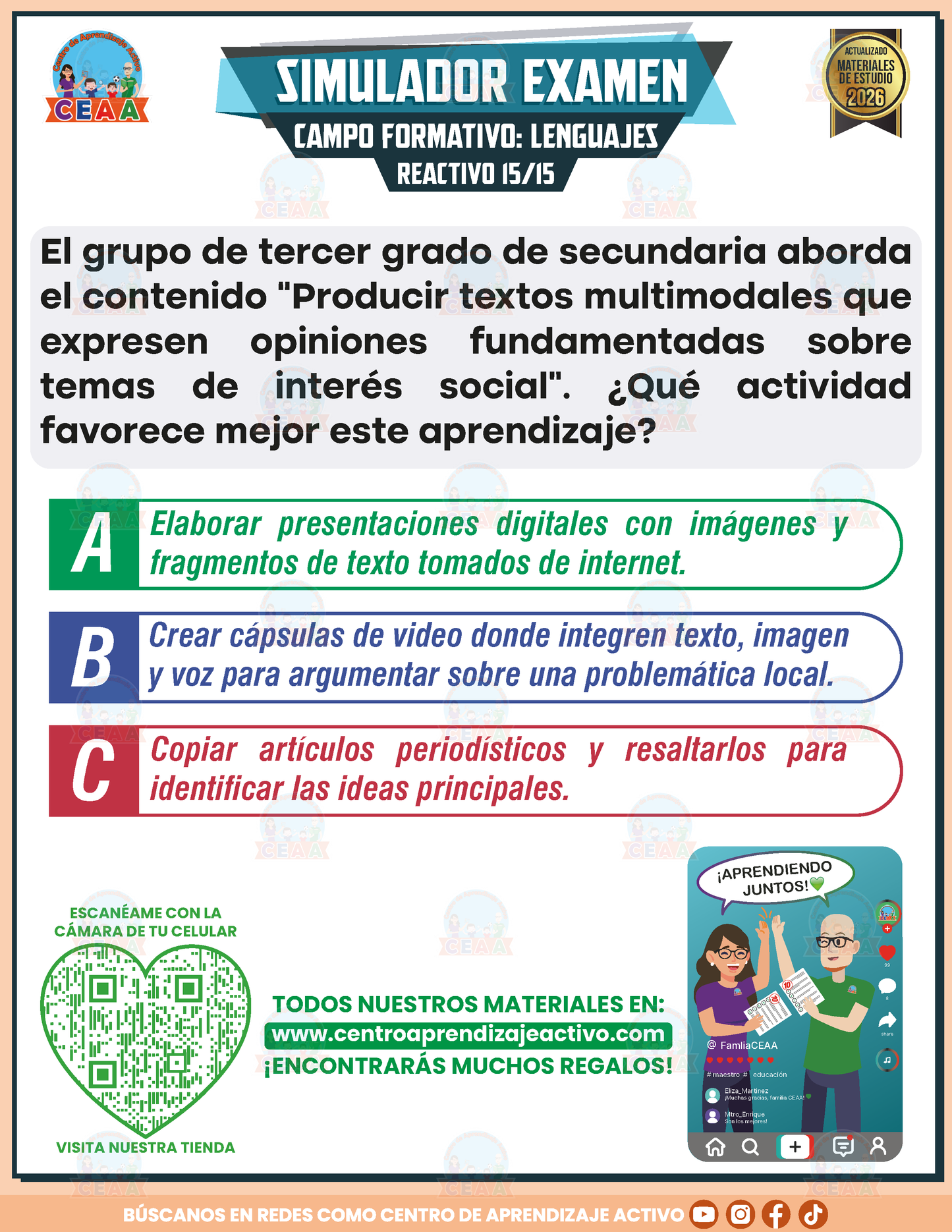 Simulador de Examen - Campo Formativo: Lenguaje en PDF