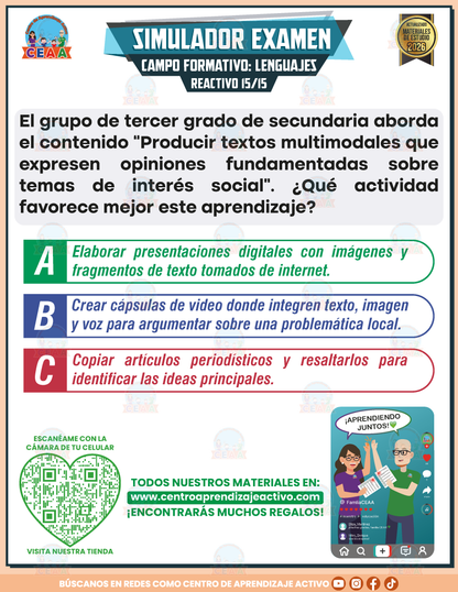 Simulador de Examen - Campo Formativo: Lenguaje en PDF