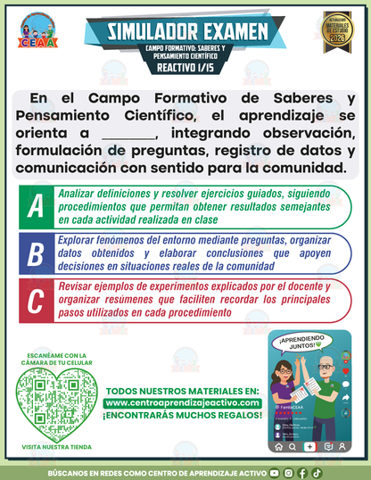 Simulador de Examen - Campo Formativo: Saberes y Pensamiento Científico en PDF