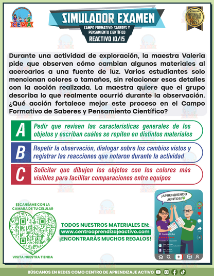 Simulador de Examen - Campo Formativo: Saberes y Pensamiento Científico en PDF