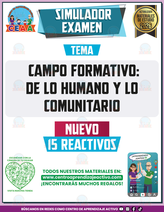Simulador de Examen - Campo Formativo: De lo Humano y lo Comunitario PDF