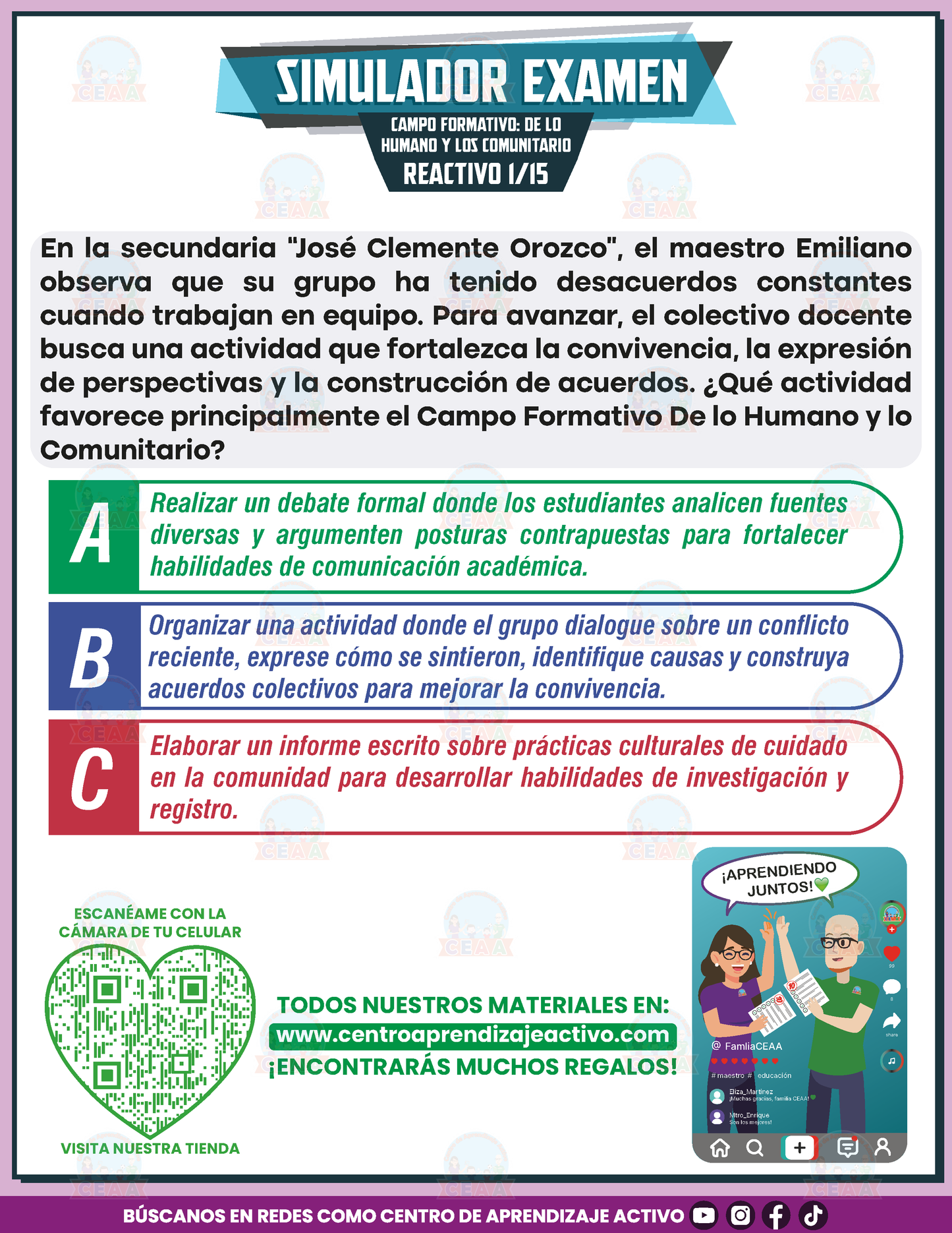 Simulador de Examen - Campo Formativo: De lo Humano y lo Comunitario PDF
