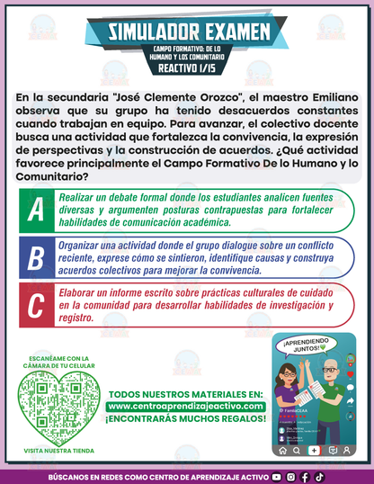 Simulador de Examen - Campo Formativo: De lo Humano y lo Comunitario PDF