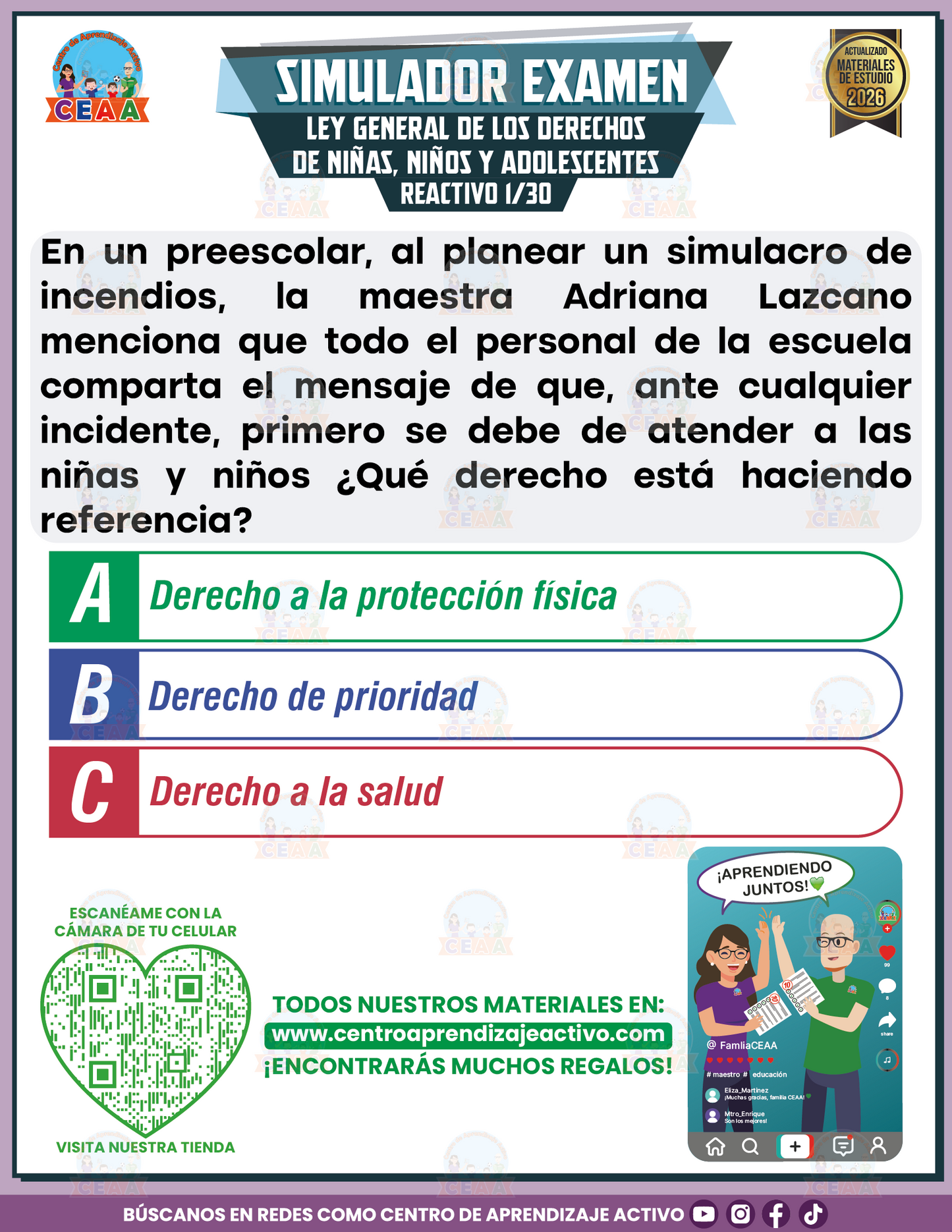 Simulador de Examen - Ley Genera de los Derechos NNA en PDF