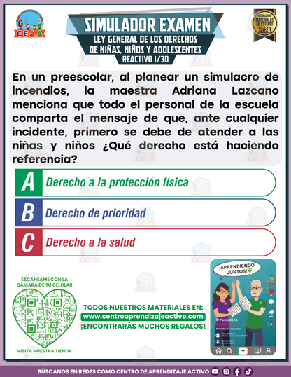 Simulador de Examen - Ley Genera de los Derechos NNA en PDF