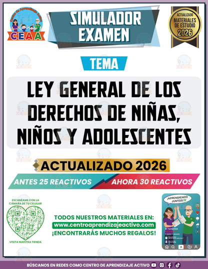 Simulador de Examen - Ley Genera de los Derechos NNA en PDF