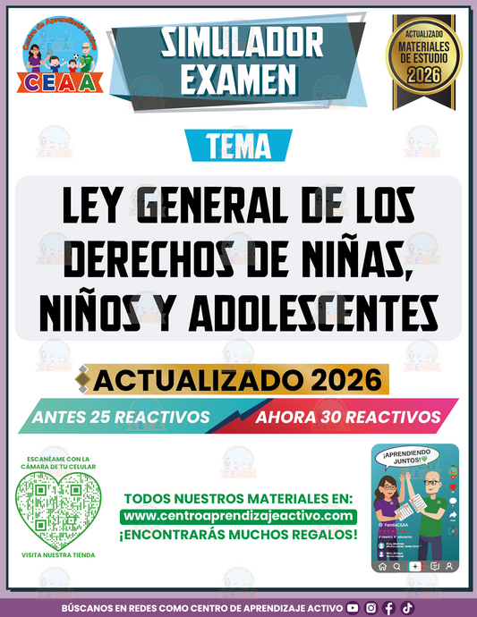 Simulador de Examen - Ley Genera de los Derechos NNA en PDF