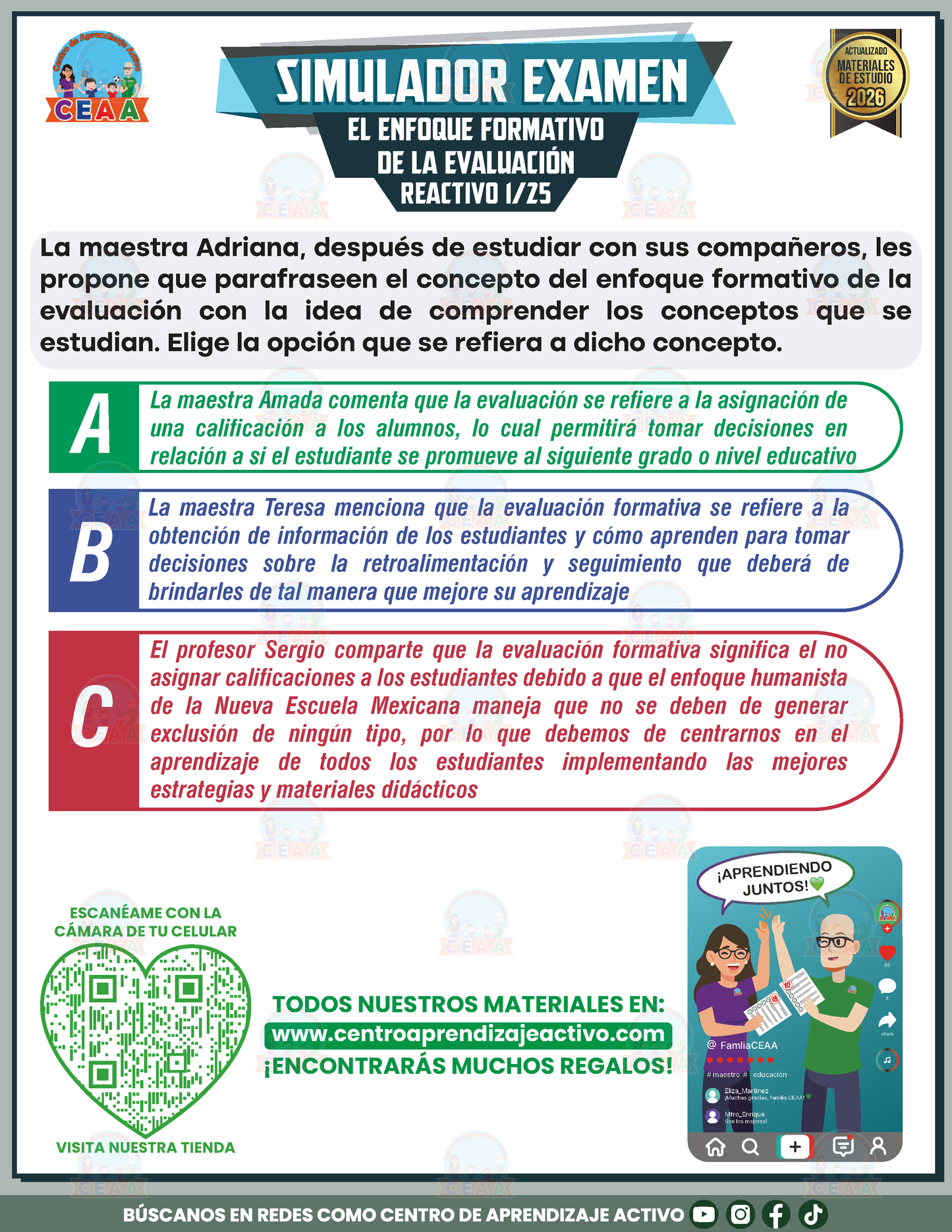 Simulador de Examen - El Enfoque Formativo de la Evaluación en PDF