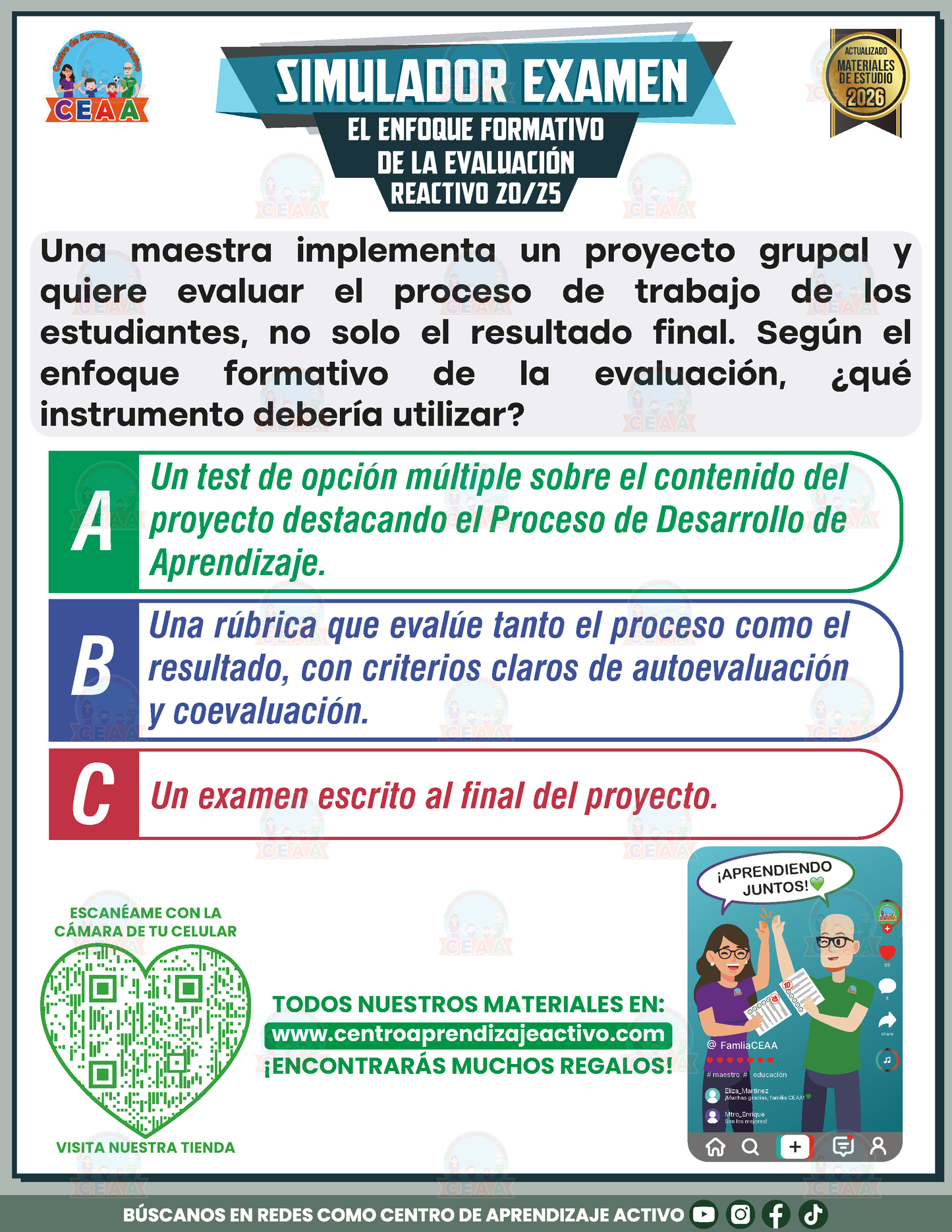 Simulador de Examen - El Enfoque Formativo de la Evaluación en PDF