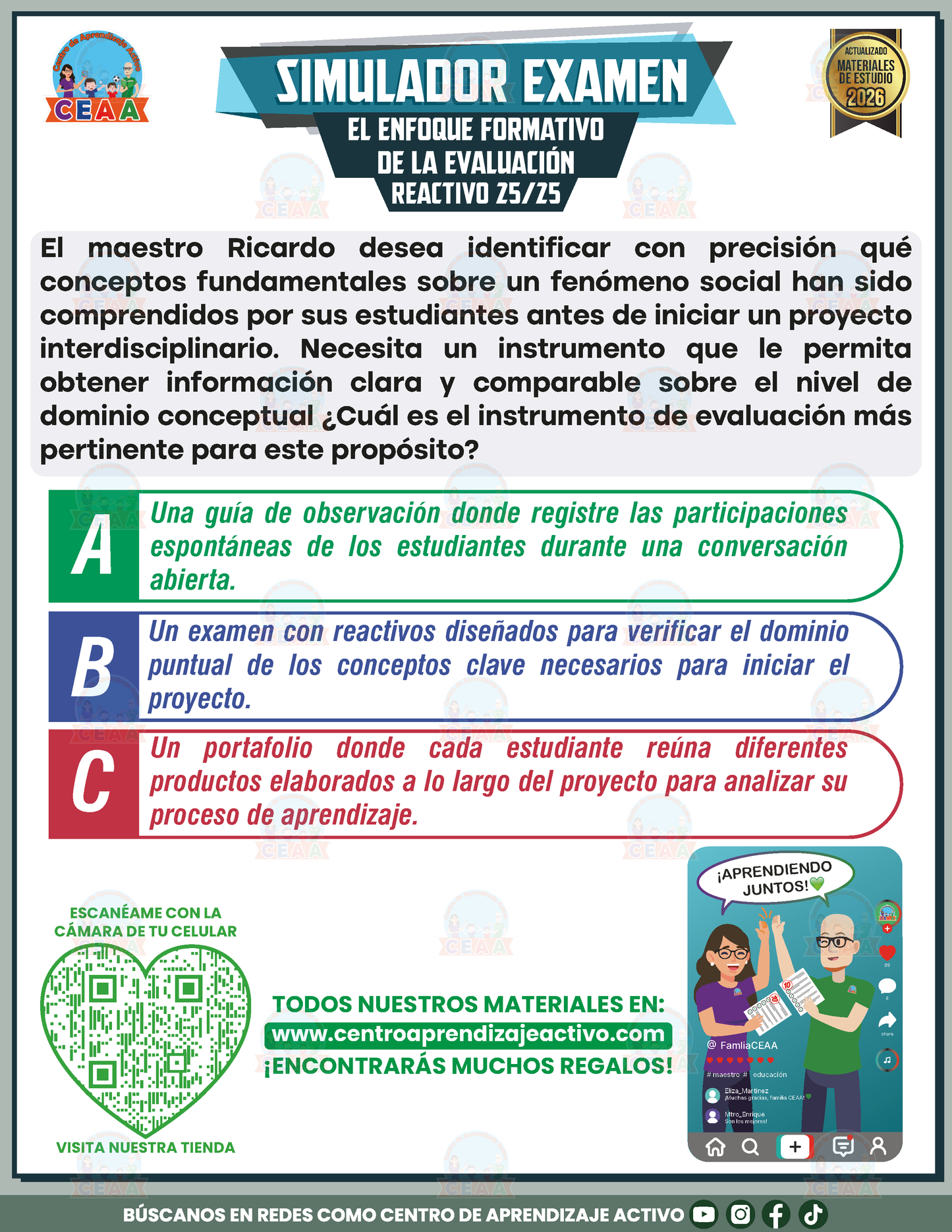 Simulador de Examen - El Enfoque Formativo de la Evaluación en PDF