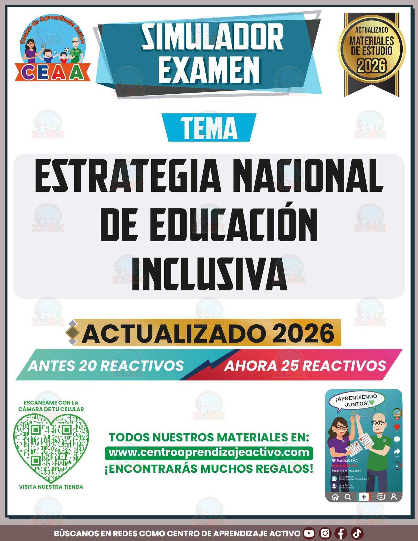 SIMULADOR EXAMEN - ESTRATEGIA NACIONAL DE EDUCACIÓN INCLUSIVA en PDF