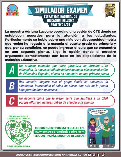 SIMULADOR EXAMEN - ESTRATEGIA NACIONAL DE EDUCACIÓN INCLUSIVA en PDF