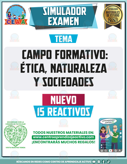 Simulador de Examen - Campo Formativo: Ética, Naturaleza y Sociedades en PDF