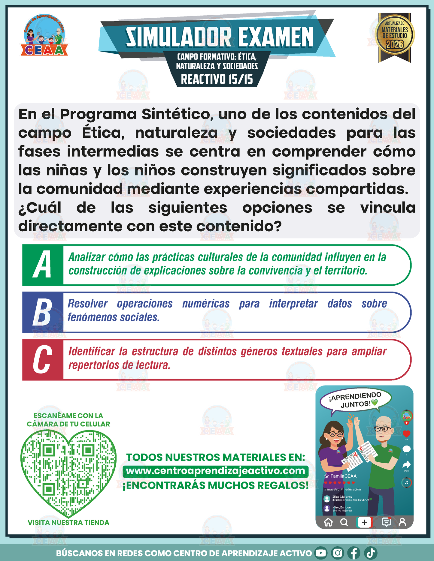 Simulador de Examen - Campo Formativo: Ética, Naturaleza y Sociedades en PDF