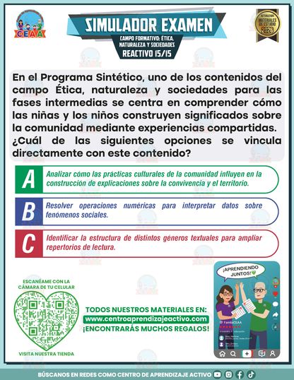 Simulador de Examen - Campo Formativo: Ética, Naturaleza y Sociedades en PDF