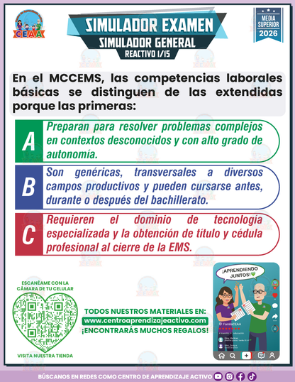 Simulador de Examen - SIMULADOR GENERAL - Media Superior