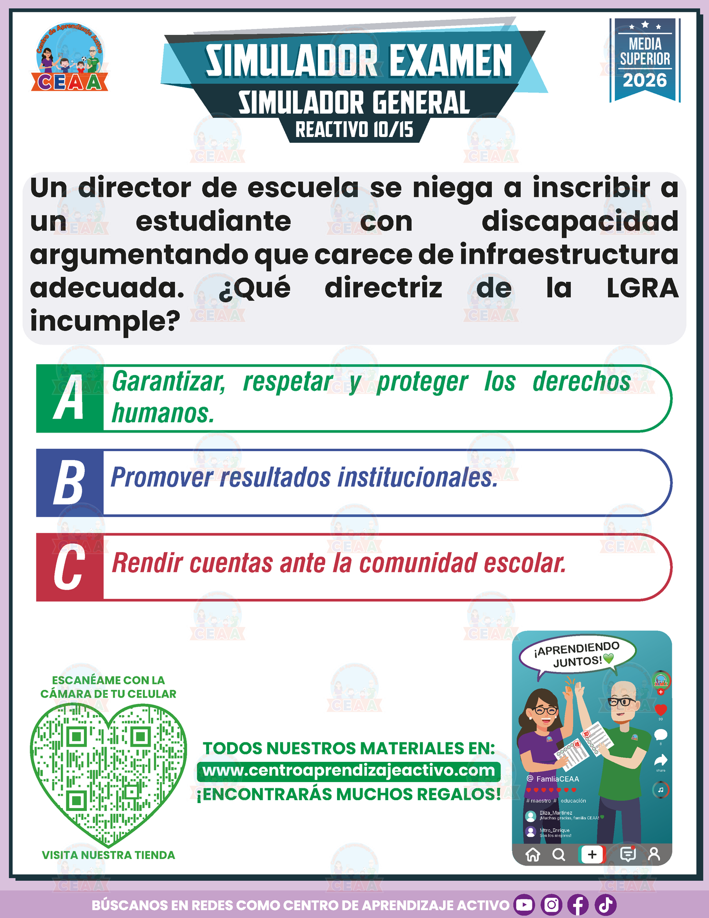 Simulador de Examen - SIMULADOR GENERAL - Media Superior