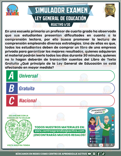Simulador de Examen - Ley General de Educación en PDF