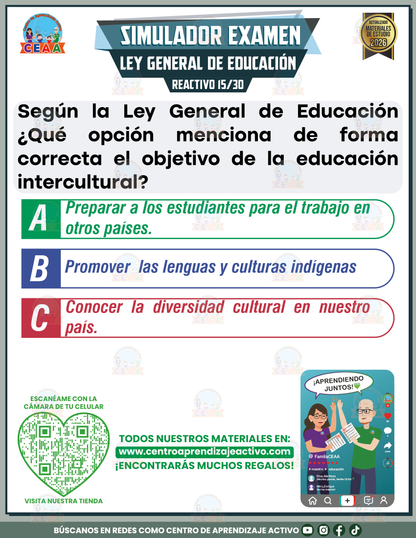 Simulador de Examen - Ley General de Educación en PDF