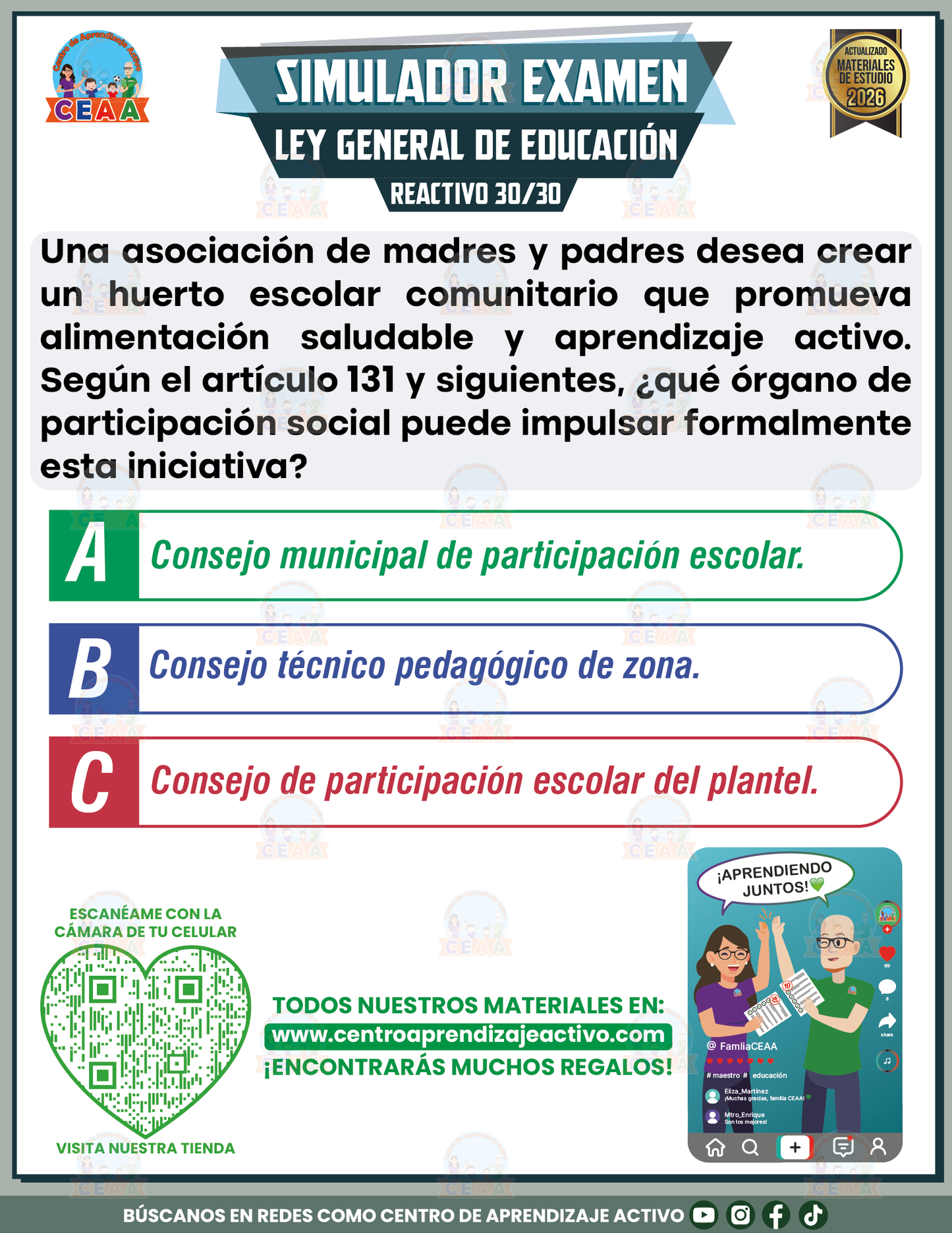 Simulador de Examen - Ley General de Educación en PDF