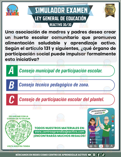 Simulador de Examen - Ley General de Educación en PDF