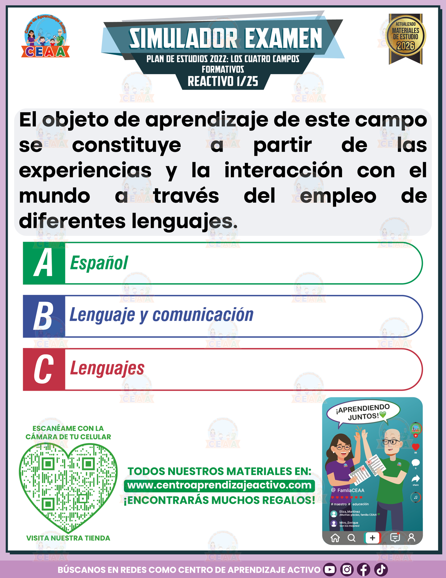 Simulador de Examen - Plan 2022 Los cuatro Campos Formativos en PDF