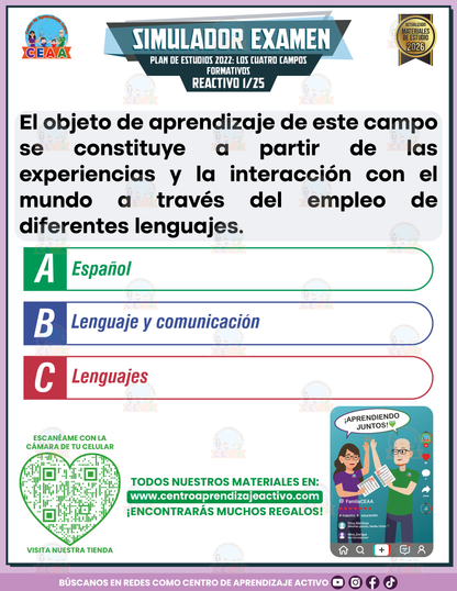 Simulador de Examen - Plan 2022 Los cuatro Campos Formativos en PDF