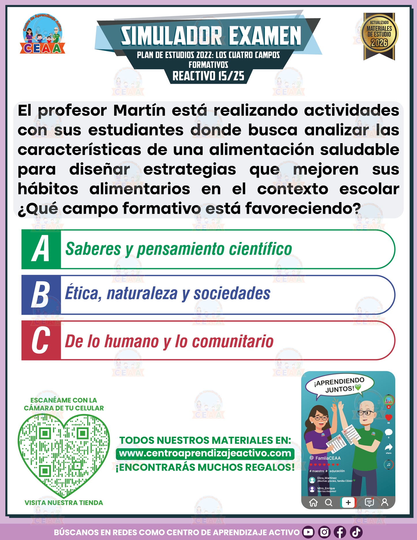 Simulador de Examen - Plan 2022 Los cuatro Campos Formativos en PDF