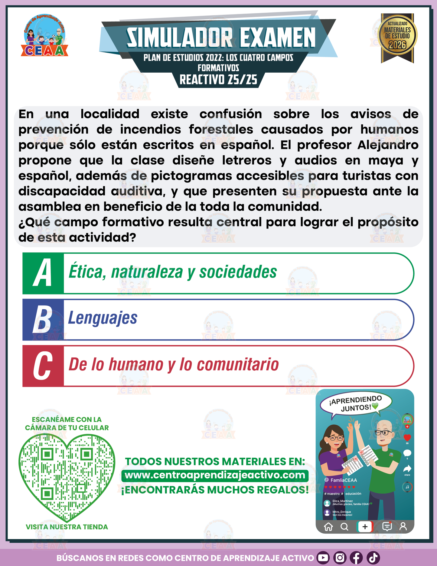 Simulador de Examen - Plan 2022 Los cuatro Campos Formativos en PDF