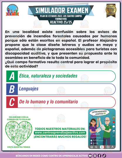 Simulador de Examen - Plan 2022 Los cuatro Campos Formativos en PDF