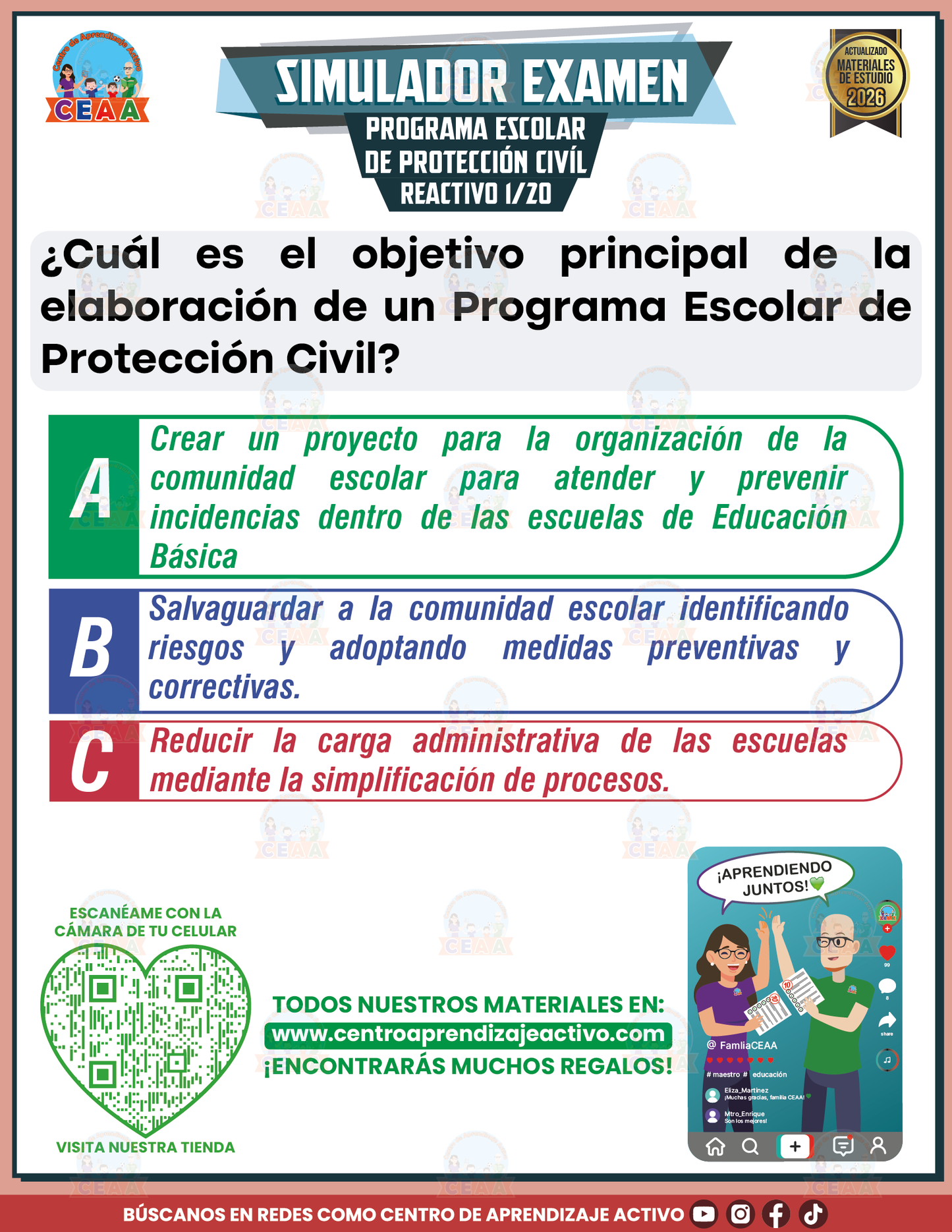Simulador de Examen - Programa Escolar de Protección Civil en PDF
