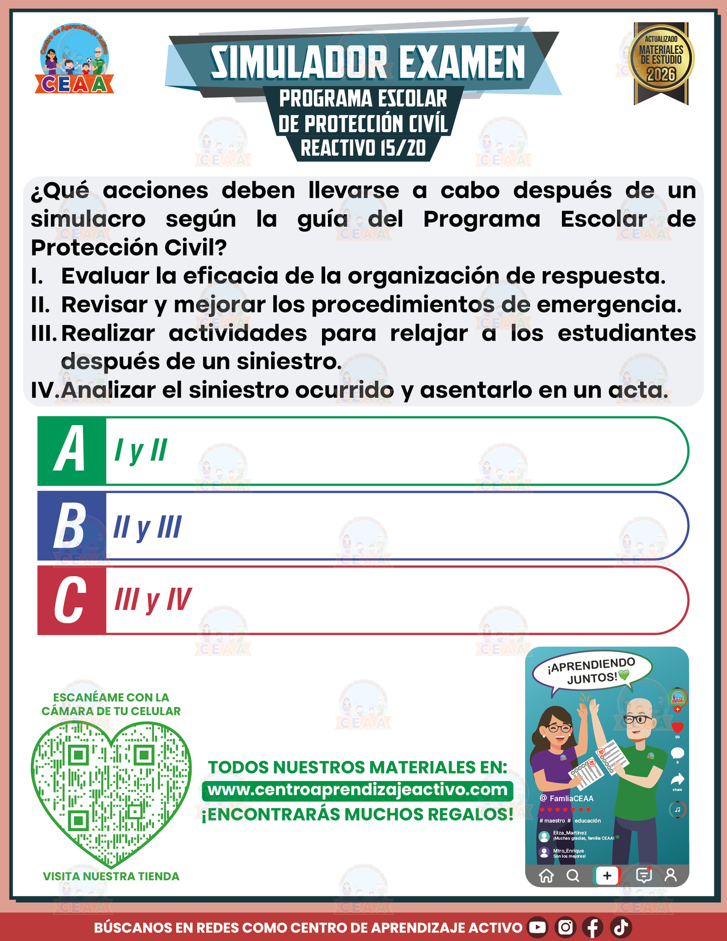 Simulador de Examen - Programa Escolar de Protección Civil en PDF