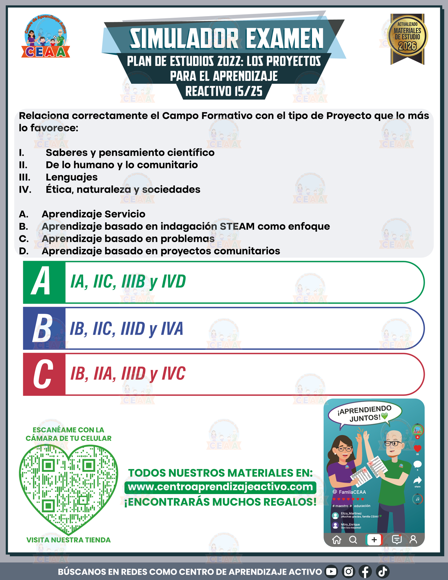 Simulador de Examen - Plan 2022 Proyectos para el Aprendizaje en PDF