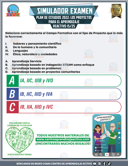 Simulador de Examen - Plan 2022 Proyectos para el Aprendizaje en PDF
