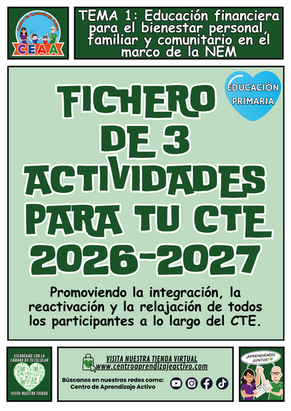 Fichero de 3 Actividades para tu CTE Educación Primaria Tema 1