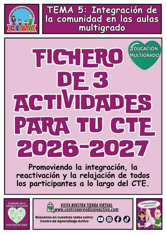 💚 Fichero de 3 Actividades para tu CTE Educación Multigrado Tema 5