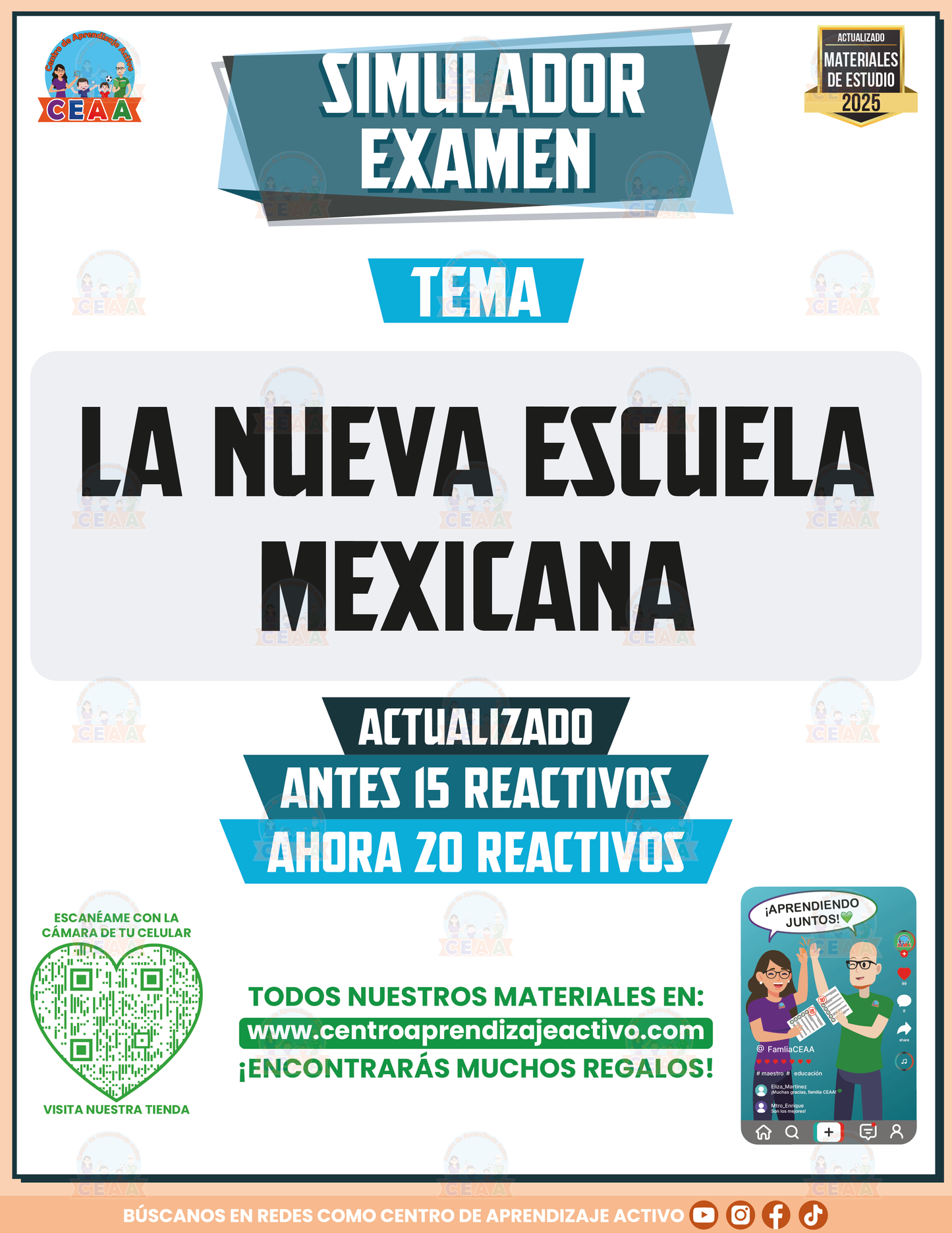 Simulador de examen La Nueva Escuela Mexicana en PDF