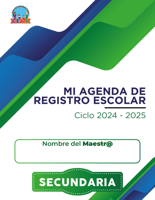 Agenda Formal MAESTRO Secundaria Ciclo Escolar 2024 - 2025  en PDF