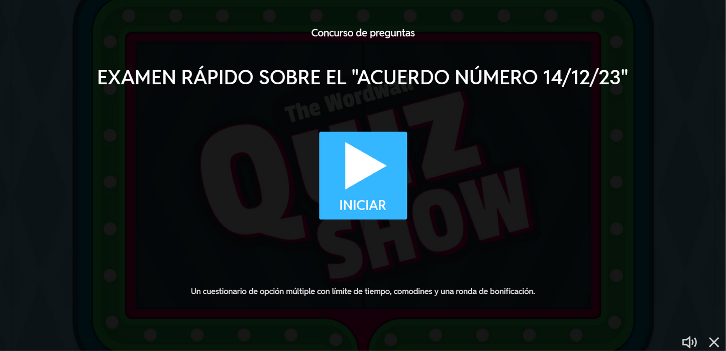 JUEGO INTERACTIVO #44 EXAMEN RÁPIDO ACUERDO NÚMERO 14/12/23
