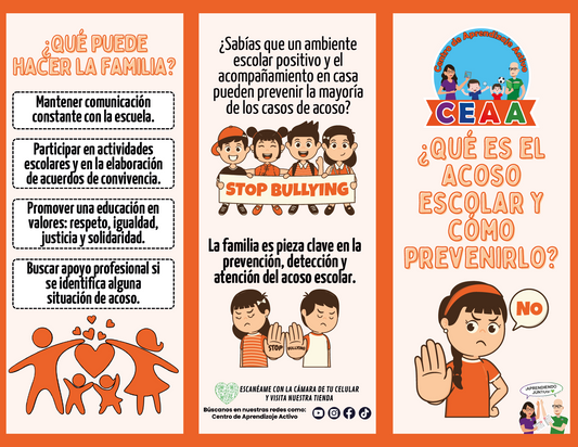 Tríptico ¿QUÉ ES EL ACOSO ESCOLAR Y CÓMO PREVENIRLO? (Editable en PowerPoint)